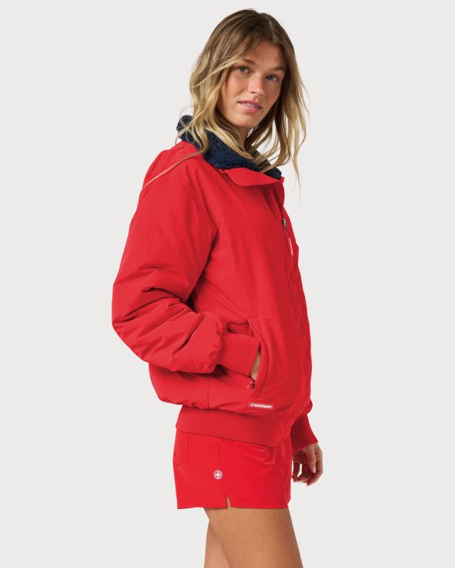 MUTA MARINE フード付きナイロンジャケット レッド サイズ4 Women's Crew Jacket | Watermen Women's Lifeguard Jackets & Hoodies