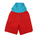 red boardshorts, red shorts, red swim trunks,